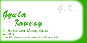gyula kovesy business card